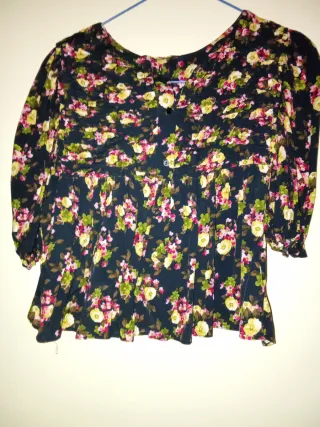 Camisa floral manga larga