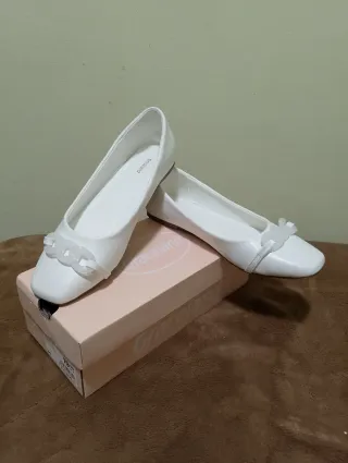 Vestido de Comunión Blanco y Turquesa