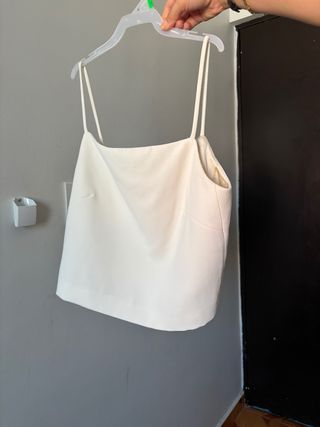 Blusa tirantes blanca Mango