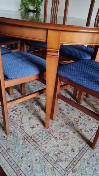Mesa comedor y 6 sillas madera