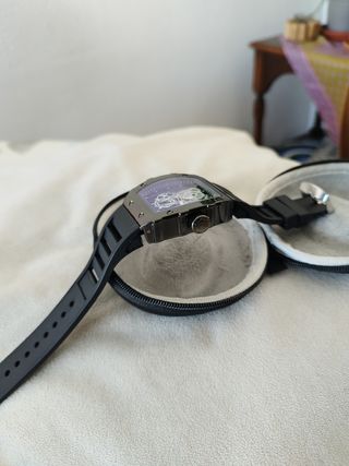 Reloj Esqueleto Negro y Azul Hombre