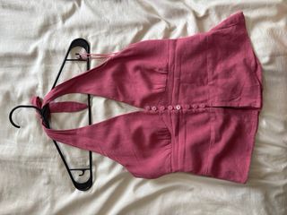 Blusa halter Stradivarius rosa