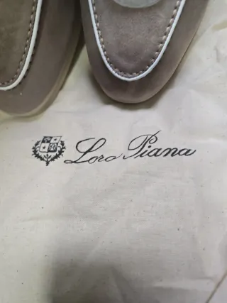Mocasines Loro Piana Beige/Blanco