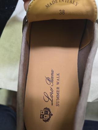 Mocasines Loro Piana Beige/Blanco