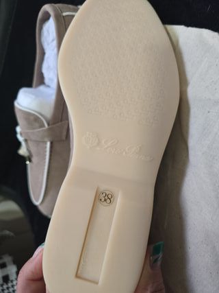Mocasines Loro Piana Beige/Blanco