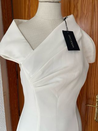 Vestido Matilde Cano Blanco Talla 38 Nuevo