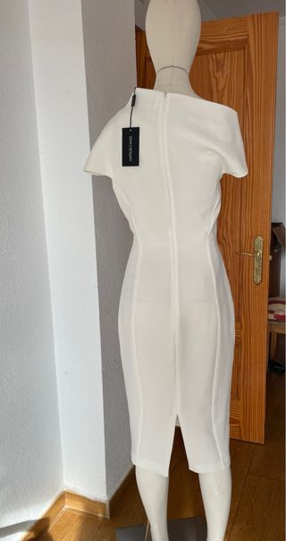 Vestido Matilde Cano Blanco Talla 38 Nuevo