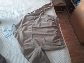 Sudadera Zara Beige Media Cremallera
