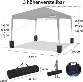 CARPAS 3X3 PLEGABLES GRISES NUEVAS+4BOLSAS DE PESO