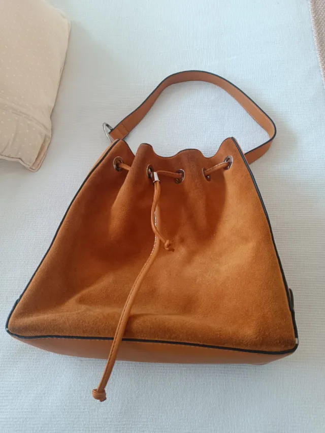 Bolso Zara Suede Marrón/Naranja