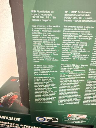 Parkside impacto y Radial 20V