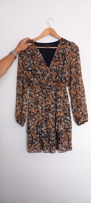 Vestido floral manga larga
