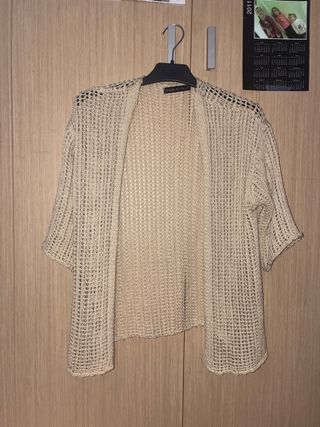 Chaqueta punto beige ligera