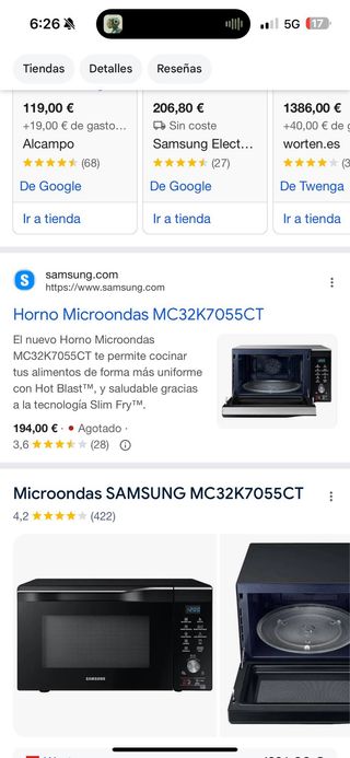 Microondas Samsung Negro
