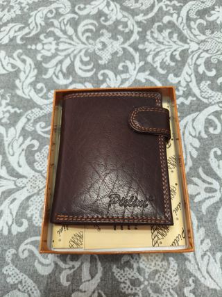 Cartera Piel Pielini Marrón y Naranja
