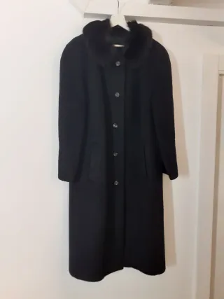 Abrigo largo lana negro XXL