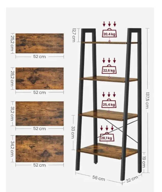 Estantería Industrial Marrón y Negra