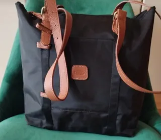 Borsa Bric's nera con dettagli marroni