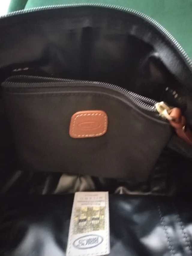 Borsa Bric's nera con dettagli marroni