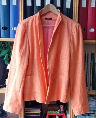 Americana Lino 4x4 Talla 48 Naranja