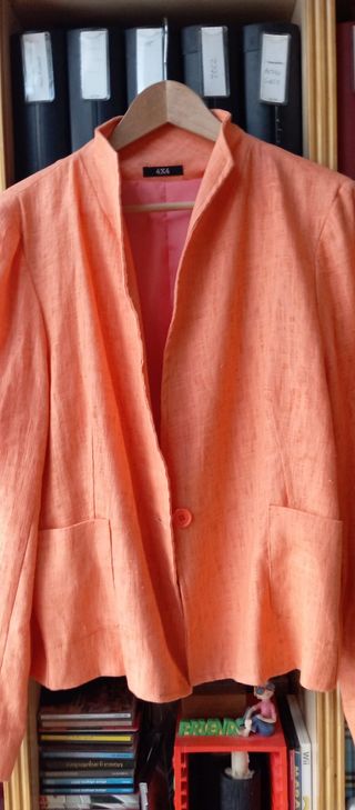 Americana Lino 4x4 Talla 48 Naranja