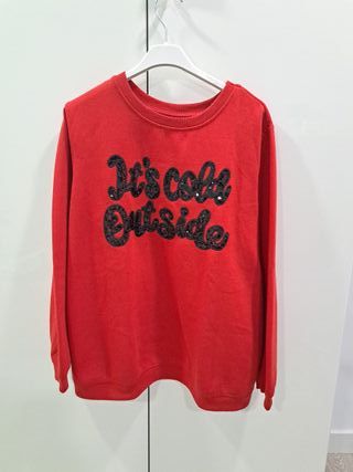 Blusa roja manga larga con lentejuelas