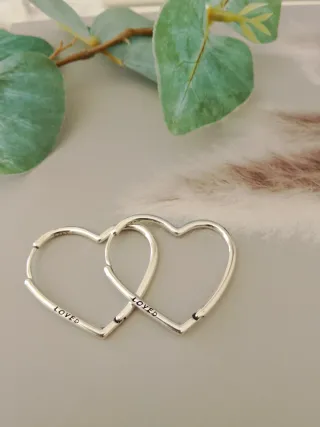 Pendientes Corazón Plata Loved