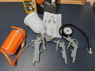 KIT DE PISTOLAS, HINCHAR RUEDAS Y MANGUERA 