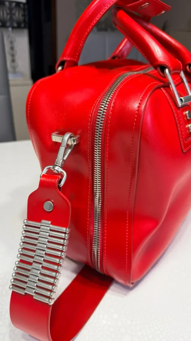 Bolso Piel Rojo Diesel Black Gold