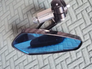Espejos Retrovisores Moto Carbono Azul