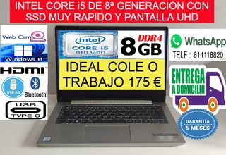 Portátil Core i5 8ª Gen 8GB SSD UHD HDMI