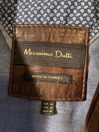 Cazadora Piel Marrón Massimo Dutti