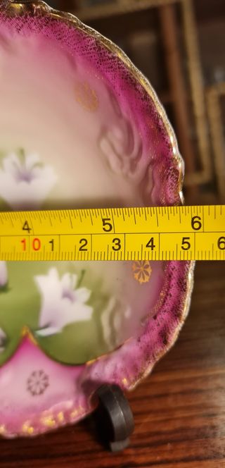 Pareja cuencos Silesia rosas y verdes