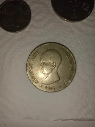 5 Pesetas Plata 1891 Alfonso XIII