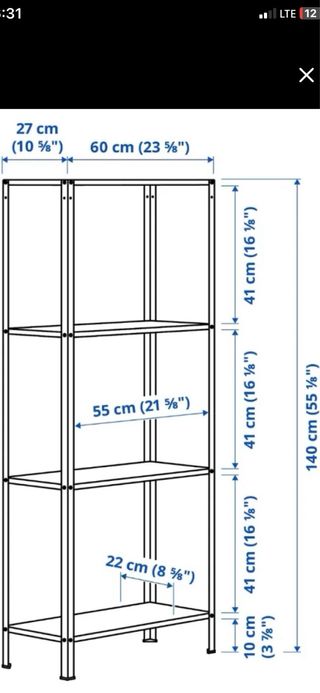 Lote 3 Estanterías Metálicas IKEA HYLLIS