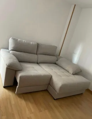 Sofá modular beige de tela
