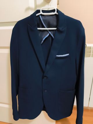Chaqueta traje hombre Zara azul