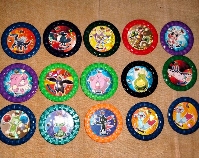 15 Tazos Pokémon chaps
