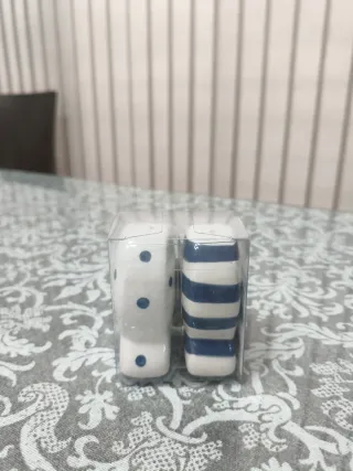 Set Salero y Pimentero Cerámica Azul y Blanco
