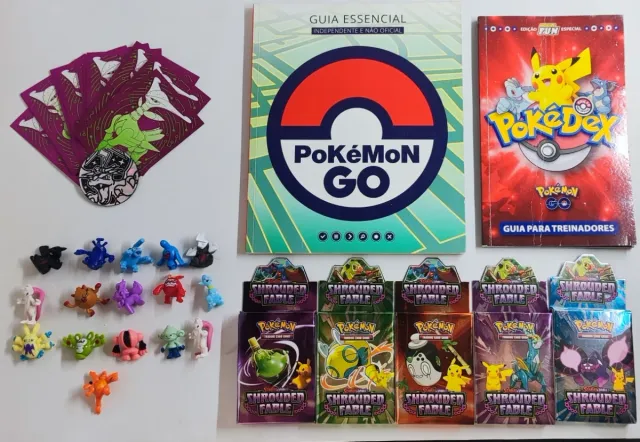 Pack Pokémon (2 Livros Pokémon Go, 5 Boosters, ect