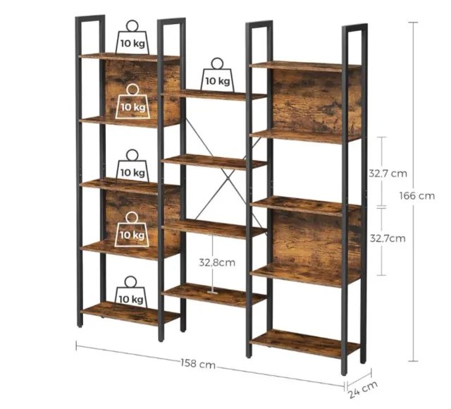 Estantería Escalera 4 Niveles Madera Metal