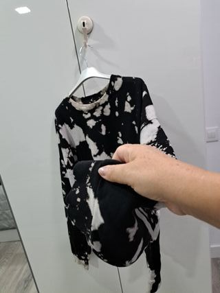 Blusa manga larga efecto tie-dye