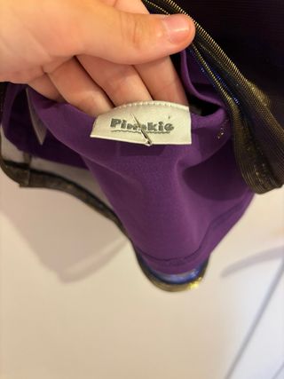 Top halter Pimkie morado con reflejos dorados
