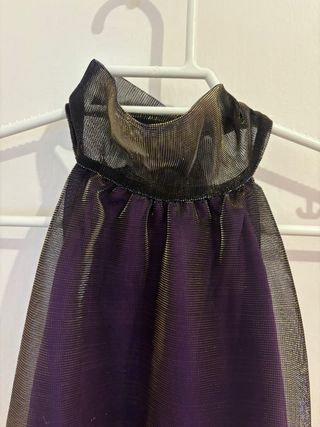 Top halter Pimkie morado con reflejos dorados