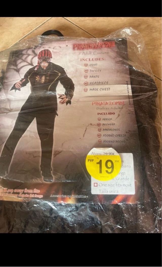 Disfraz Pirata Zombie Adulto Talla Única