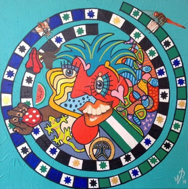 Cuadro abstracto multicolor