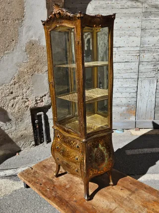 Cristalliera vetrina dorata barocco antica