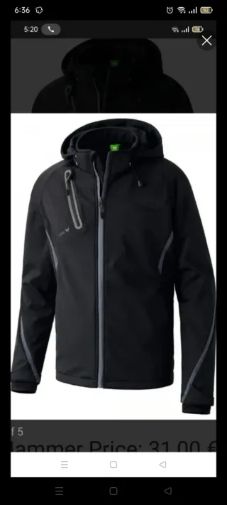 Chaqueta Erima XXXL Negra