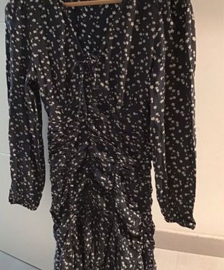 Vestido floral Mango negro