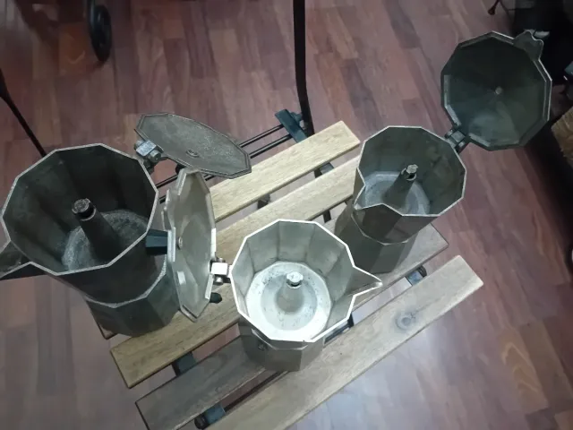 Cafetera Italiana Metal Gris Plata